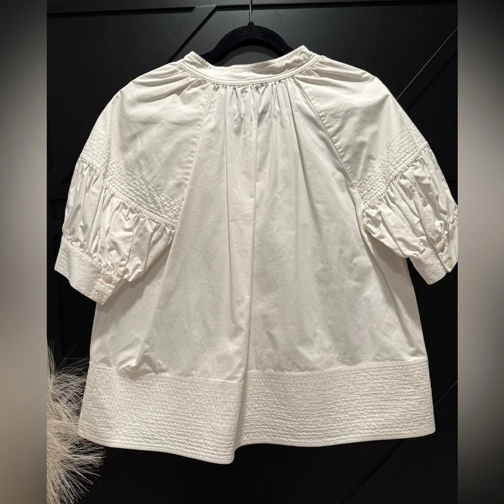 Tuckernuck White Short-Sleeve Peasant Blouse